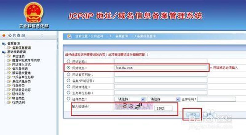备案信息查询